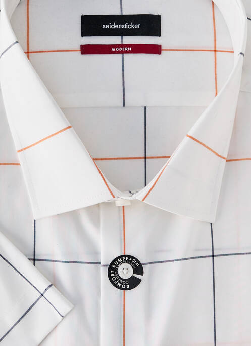 Cămașă cu mâneci scurte alb SEIDEN STICKER bărbat