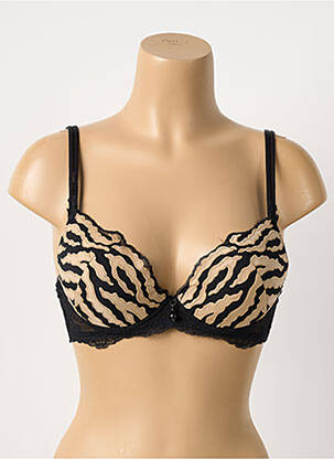 Sutien efect material satinat top sutien push-up negru AMBRA femeie