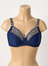 Sutien efect material satinat sutien cupe întregi cu decolteu înalt albastru PRIMADONNA femme
