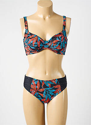 Costum de baie din două piese elasticitate sutien cupe întregi cu decolteu înalt negru ROSE POMME femeie