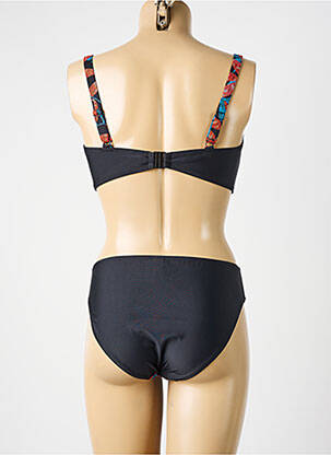 Costum de baie din două piese elasticitate sutien cupe întregi cu decolteu înalt negru ROSE POMME femeie