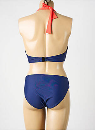 Costum de baie din două piese elasticitate sutien balconet cu decolteu înalt albastru ROSE POMME femeie