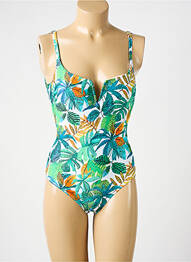 Costum de baie dintr-o singură piesă efect material satinat top sutien modelat verde JESSY BEACHWEAR femme