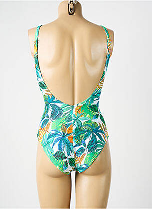 Costum de baie dintr-o singură piesă efect material satinat top sutien modelat verde JESSY BEACHWEAR femeie