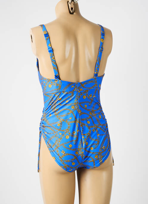 Costum de baie dintr-o singură piesă închidere cu legături de legat sutien cupe întregi cu decolteu înalt albastru PRIMA DONNA femme