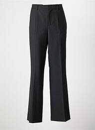 Pantalon drept țesătură crep talie înaltă negru SET femme