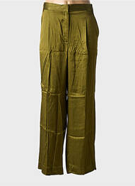 Pantalon drept talie cu cleme mărime normală verde HOD femme