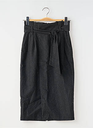 Fustă midi talie cu cleme negru SET femeie