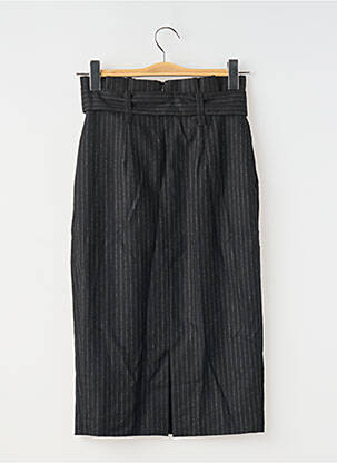 Fustă midi talie cu cleme negru SET femeie