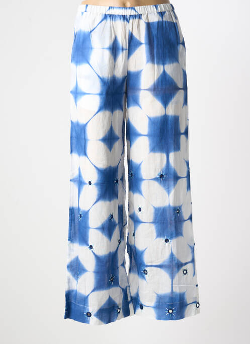 Pantalon larg țesătură poplin mărime normală albastru V.DE.VINSTER femme