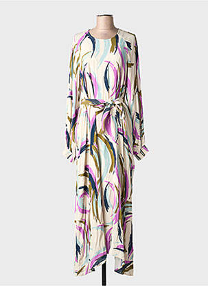 Rochie lungă țesătură poplin mâneci lungi bej ESSENTIEL ANTWERP femeie