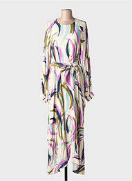 Rochie lungă mâneci lungi mâneci lungi bej ESSENTIEL ANTWERP femeie