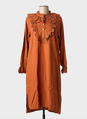 Rochie midi mâneci lungi mâneci lungi maro MARLO femeie