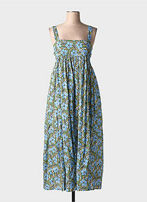 Rochie lungă imprimeu floral fără mâneci albastru BELLEROSE femeie
