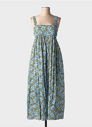 Rochie lungă imprimeu floral fără mâneci albastru BELLEROSE femme