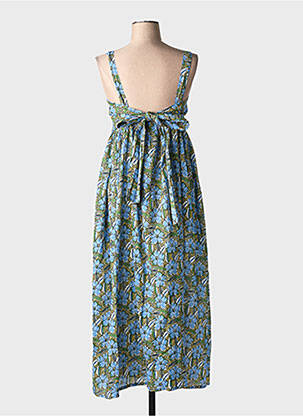 Rochie lungă imprimeu floral fără mâneci albastru BELLEROSE femeie