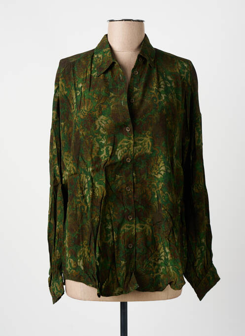 Cămașă imprimeu fantezie mâneci lungi verde HOD femme