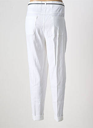 Pantalon drept talie cu cleme talie înaltă alb WEINBERG femeie
