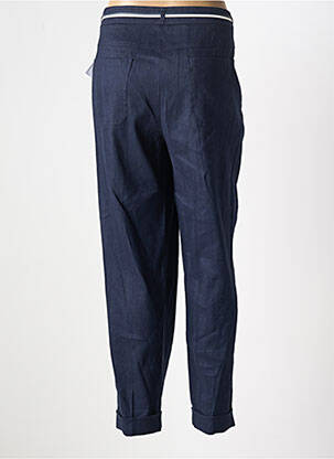 Pantalon drept țesătură crep talie înaltă albastru SOLRIEU femeie