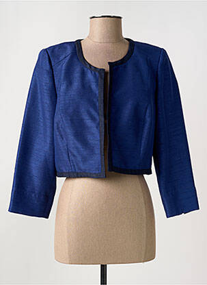 Bolero efect material satinat albastru PAUPORTÉ femeie
