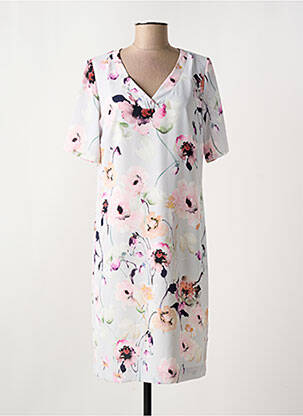 Rochie midi imprimeu floral mâneci scurte gri WEINBERG femeie