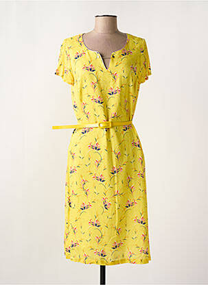 Rochie midi imprimeu floral mâneci scurte galben WEINBERG femeie