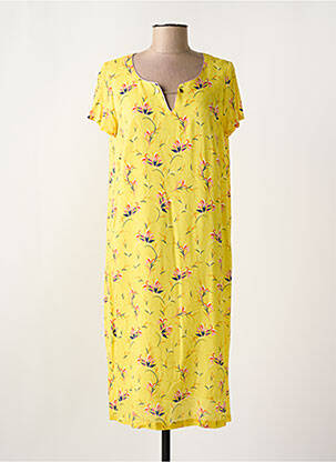 Rochie midi imprimeu floral mâneci scurte galben WEINBERG femeie