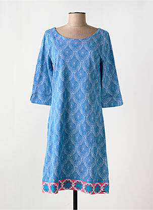Rochie midi mâneci 3/4 mâneci 3/4 albastru HATLEY femeie