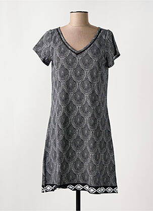 Rochie midi imprimeu fantezie mâneci scurte negru HATLEY femeie