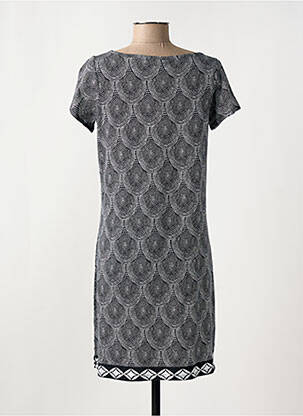 Rochie midi imprimeu fantezie mâneci scurte negru HATLEY femeie
