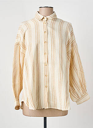 Cămașă țesătură crep mâneci lungi bej HOD femeie