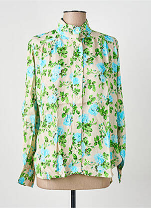 Cămașă imprimeu floral mâneci lungi verde BELLEROSE femeie