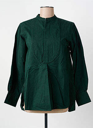 Bluză țesătură poplin mâneci lungi verde LAURENCE BRAS femeie