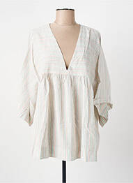 Tunică mâneci lungi țesătură crep bej BELLEROSE femme