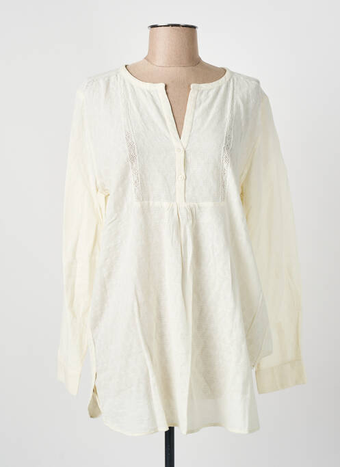 Tunică mâneci lungi țesătură crep bej HARTFORD femme