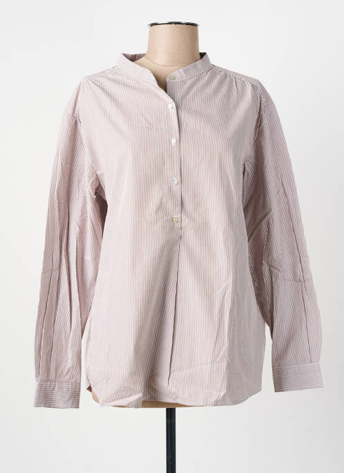 Tunică mâneci lungi închidere cu nasturi pe față maro BELLA JONES femme