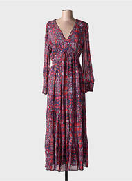 Rochie lungă mâneci lungi mâneci lungi albastru BA&SH femme