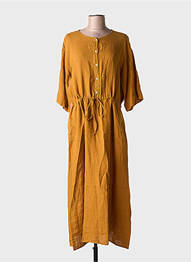 Rochie lungă mâneci scurte mâneci scurte galben HARTFORD femme