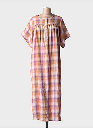 Rochie lungă mâneci scurte mâneci scurte portocalie HOD femeie