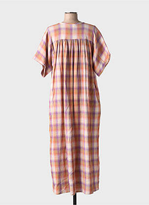 Rochie lungă mâneci scurte mâneci scurte portocalie HOD femeie