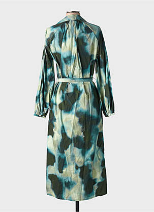 Rochie midi imprimeu fantezie mâneci lungi verde DIEGA femeie
