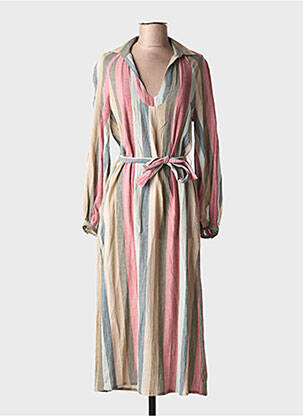 Rochie lungă mâneci lungi mâneci lungi bej DIEGA femeie
