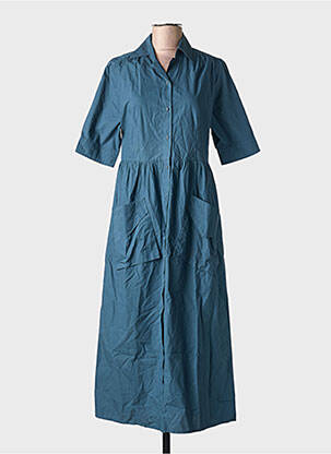 Rochie midi mâneci scurte mâneci scurte albastru MARLO femeie