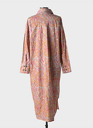 Rochie midi imprimeu fantezie mâneci lungi portocalie HOD femeie