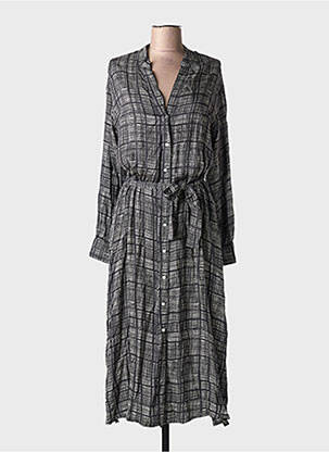 Rochie midi imprimeu fantezie mâneci lungi negru DIEGA femeie