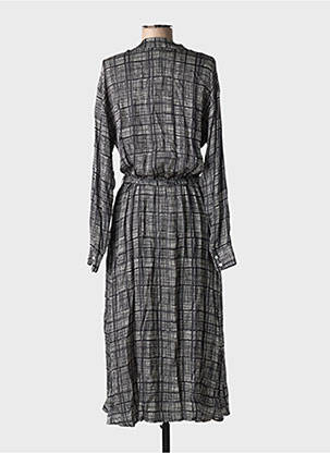 Rochie midi imprimeu fantezie mâneci lungi negru DIEGA femeie