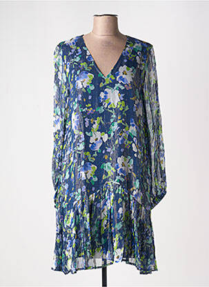 Rochie midi imprimeu floral mâneci lungi albastru ESSENTIEL ANTWERP femeie