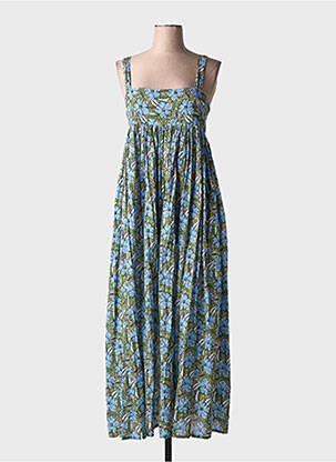 Rochie lungă imprimeu floral fără mâneci albastru BELLEROSE femeie