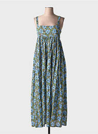 Rochie lungă imprimeu floral fără mâneci albastru BELLEROSE femme