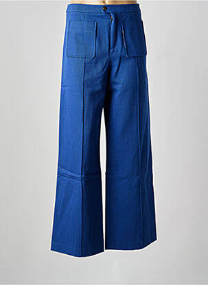 Pantalon evazat talie cu cleme talie înaltă albastru SOEUR femeie